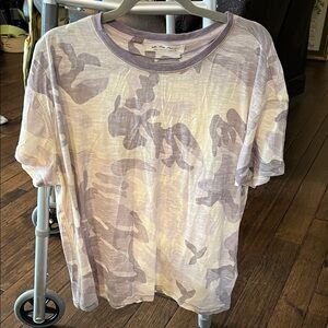 We The Free Camouflage Short Sleeve Tee - Purple and Cream C375